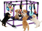 Indoor Puppy Play Gym with Hammock 8 Toys Dog Enrichment Activity Center