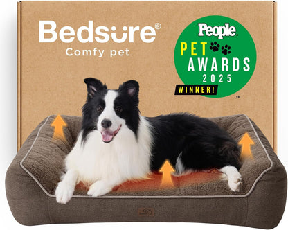 Bedsure Supportmax Orthopedic Dog Bed – Extra-Thick Bolster Sofa