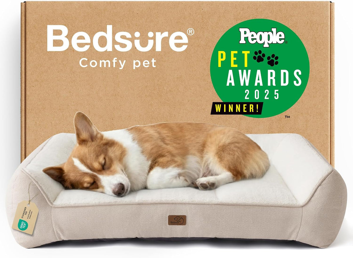Bedsure Supportmax Orthopedic Dog Bed – Extra-Thick Bolster Sofa