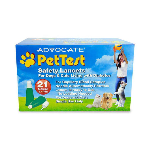 Advocate PetTest Safety Lancets 21 Gauge Box of 100