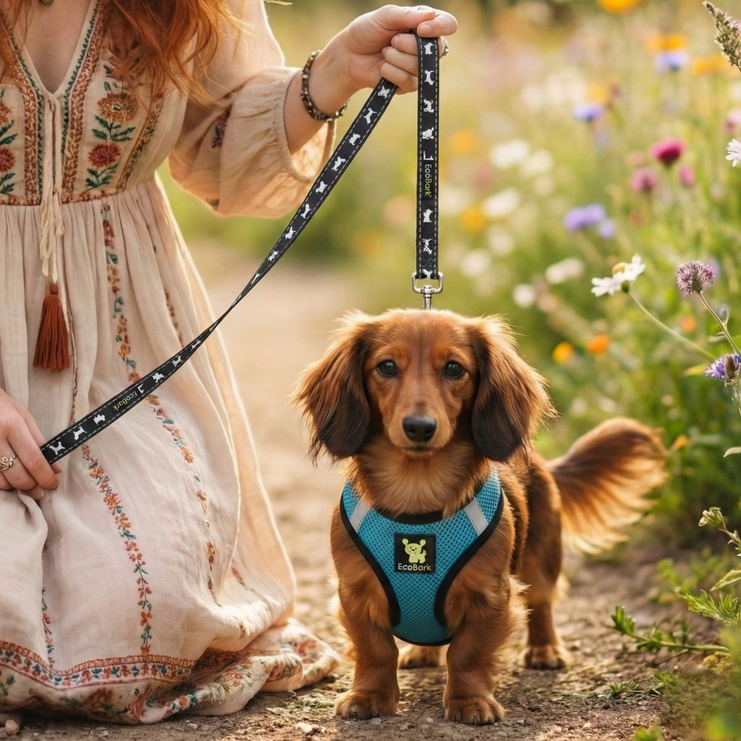 EcoBark Step In Dog Harness - XXXS to Medium Breeds- Reflective Soft Mesh Harness for Teacup, Small Dogs and Puppies / Aqua Sport