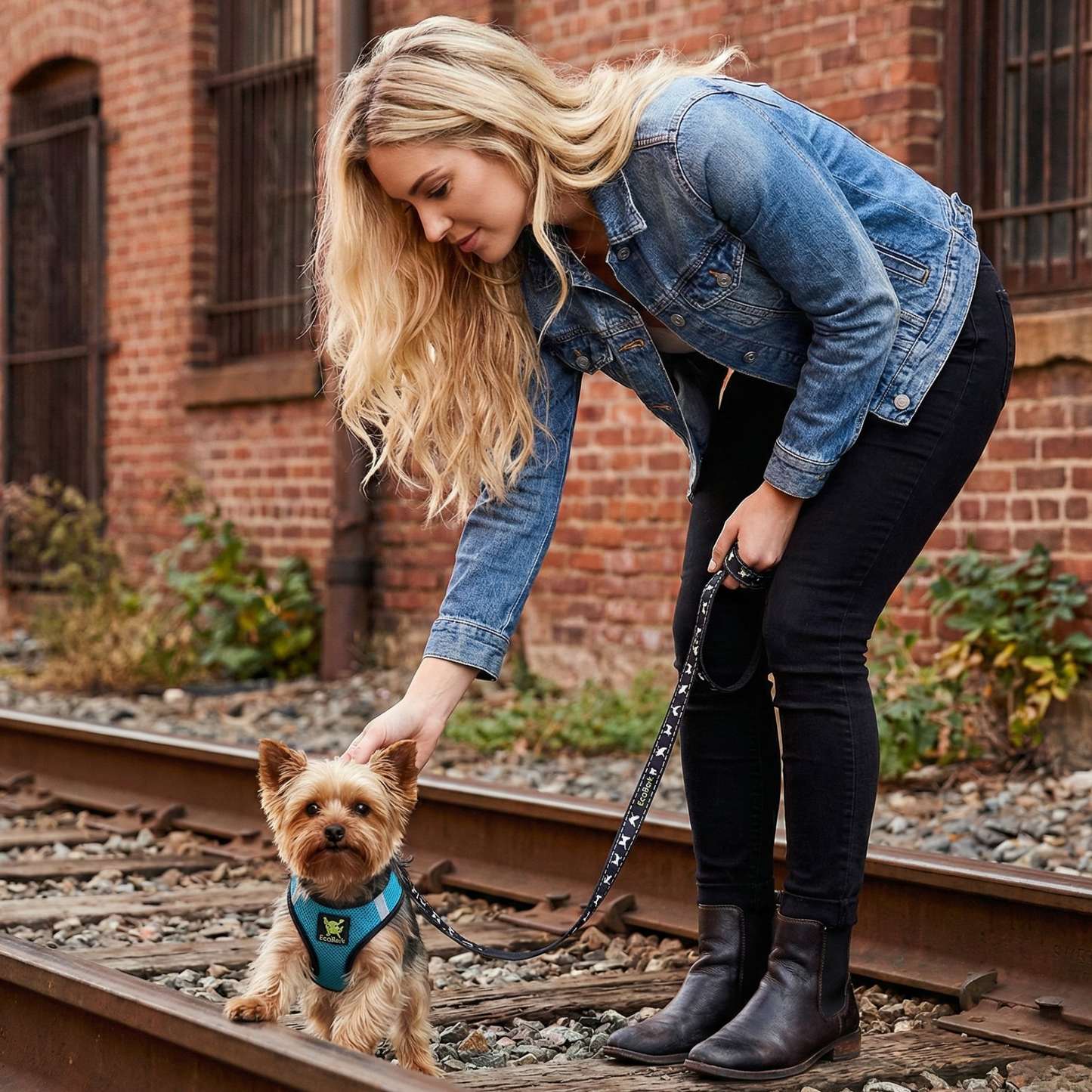 EcoBark Step In Dog Harness - XXXS to Medium Breeds- Reflective Soft Mesh Harness for Teacup, Small Dogs and Puppies / Aqua Sport
