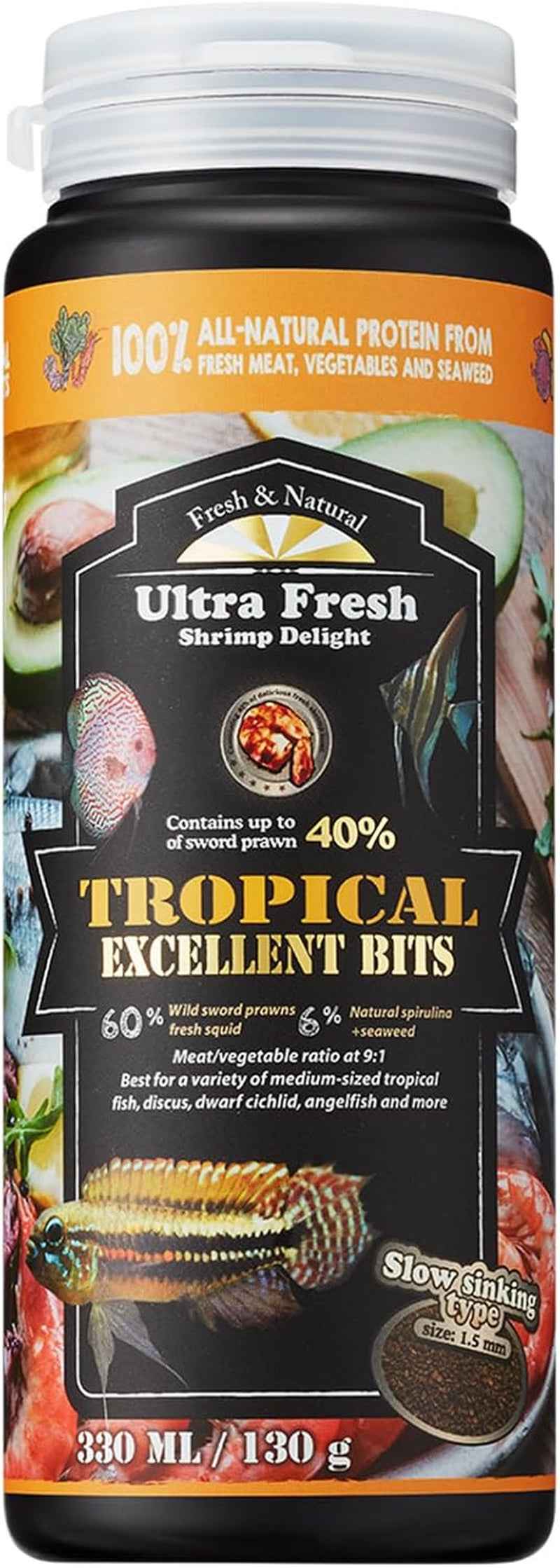 Tropical Fish Food Pellets Discus Angelfish Cichlids Color Enhance 4.6oz