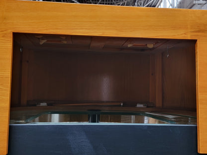 90 Gallon Glass 3/4 Cylinder Round Aquarium With Stand and Canopy in Golden Oak