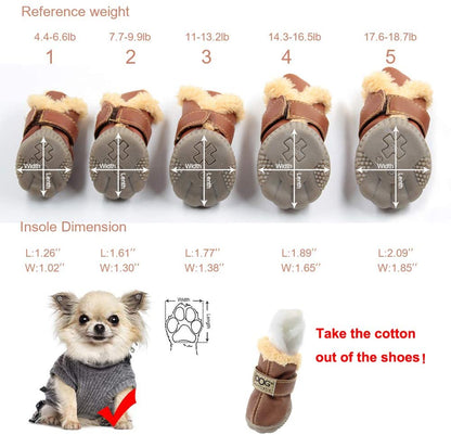 Dog Australia Waterproof Fleece-Lined Warm Dog Snow Boots