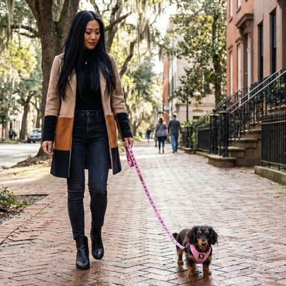 EcoBark Step In Dog Harness - XXXS to Medium Breeds- Reflective Soft Mesh Harness for Teacup, Small Dogs and Puppies / Baby Pink