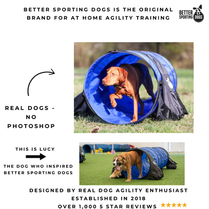 Better Sporting Dogs 10 ft Dog Agility Tunnel with Sandbags – Training Tunnel for Backyard Agility Courses