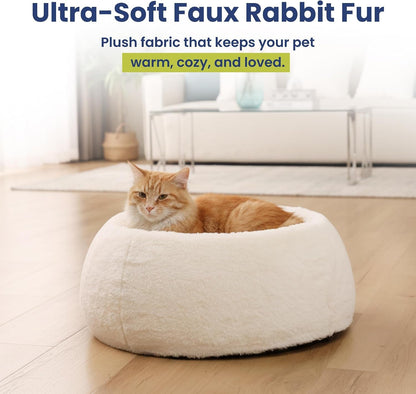 Orthopedic Cat & Small Dog Bed – Memory Foam, Faux Fur