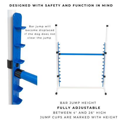 Better Sporting Dogs 4-Pack Adjustable Dog Agility Jumps – Bar & Tire Jumps