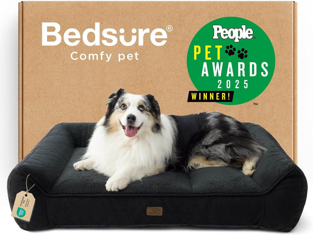 Bedsure Supportmax Orthopedic Dog Bed – Extra-Thick Bolster Sofa