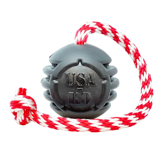 USA-K9 Magnum Stars and Stripes Rubber Dog Toy | K9 Handler Reward Toy | USA Made