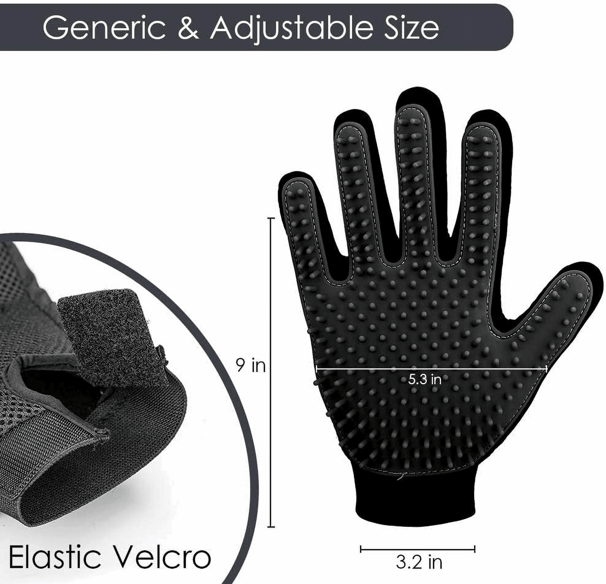 Silicone Pet Grooming Gloves – Fur Remover Mittens, 1 Pair