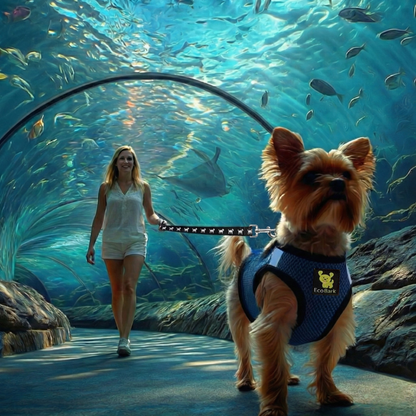 EcoBark Step In Dog Harness - XXXS to Medium Breeds- Reflective Soft Mesh Harness for Teacup, Small Dogs and Puppies / Bright Blue Sport