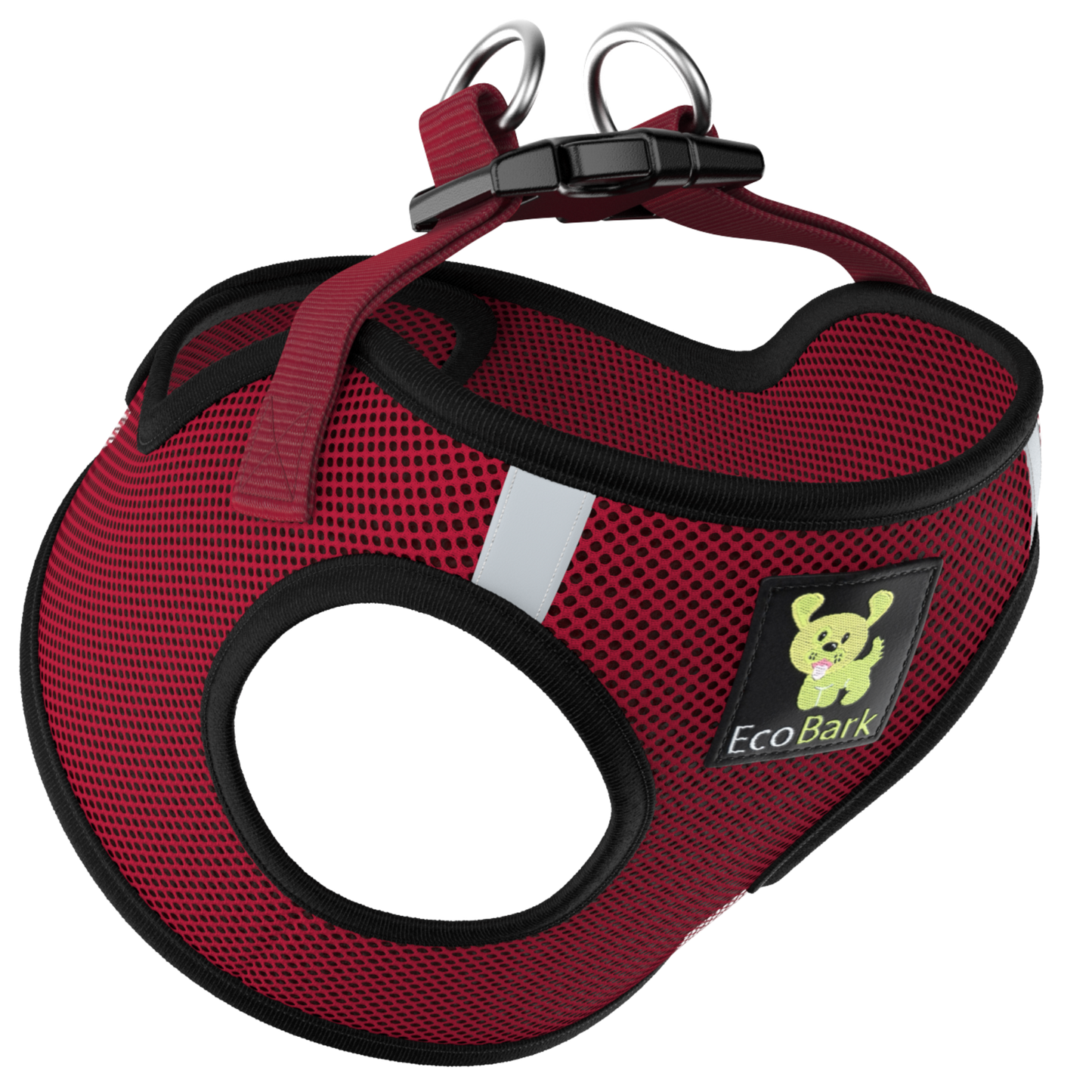EcoBark Step In Dog Harness - XXXS to Medium Breeds- Reflective Soft Mesh Harness for Teacup, Small Dogs and Puppies / Burgundy