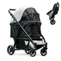 Pet Stroller 4 Wheel Dog Cat Foldable Removable Carrier 33lb Black