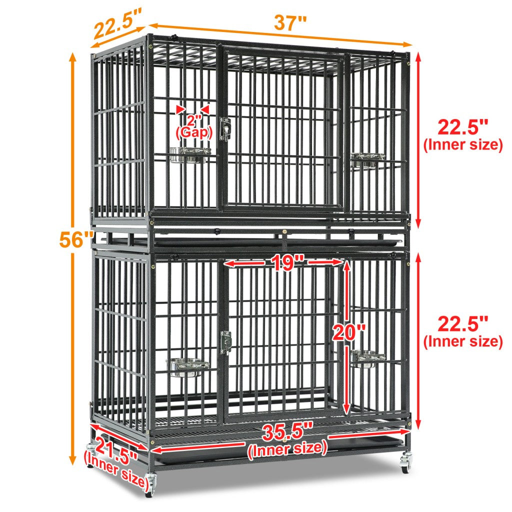 37" Stackable Heavy Duty Dog Crate 371D03