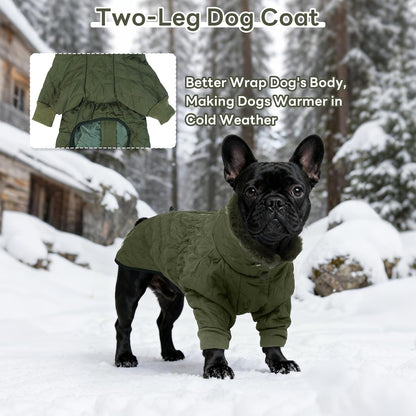 Waterproof Fleece-Lined Dog Snow Jacket with High Collar – S–3XL