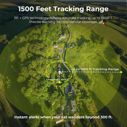 Cat GPS Tracker – No Subscription, 1,500-Ft Off-Grid Range
