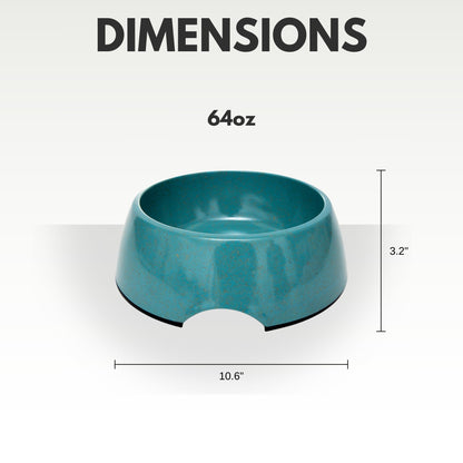 Country Living Set of 2 Natural Fiber Dog Bowls – Teal Blue