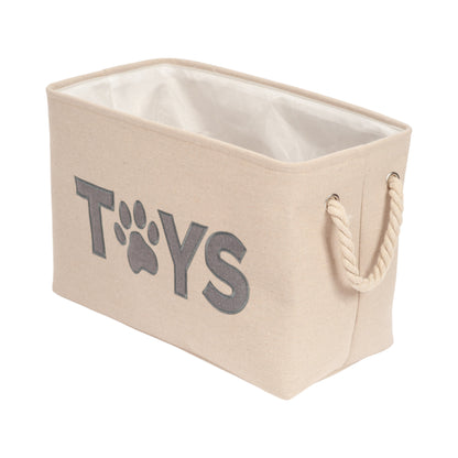 Country Living Foldable Fabric Dog Toy Storage Bin - Convenient Organizer for Pet Accessories