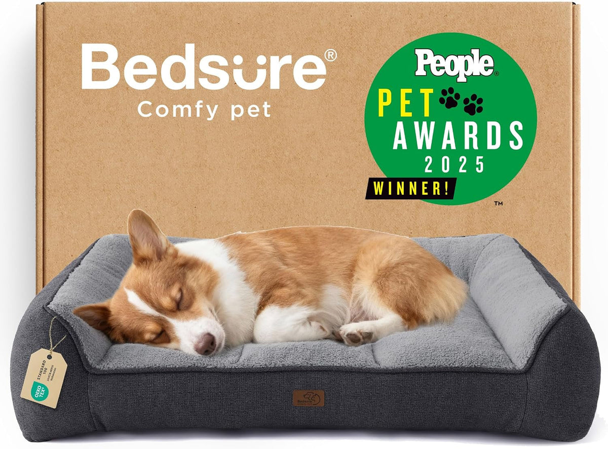 Bedsure Supportmax Orthopedic Dog Bed – Extra-Thick Bolster Sofa