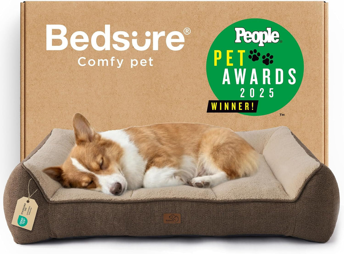 Bedsure Supportmax Orthopedic Dog Bed – Extra-Thick Bolster Sofa