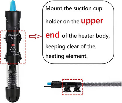 Aquarium Heater 25W-300W Adjustable Submersible Thermometer
