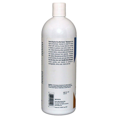 Davis Scruffy Horse Shampoo 32oz High-Concentrate Paddock Mud Dirt Sweat Jojoba