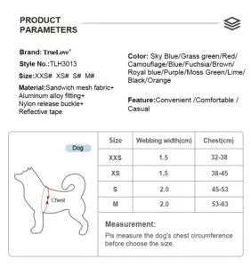 TrueLove Mesh Dog Harness - Soft Breathable No-Pull Harness for Small Dogs - Red (TLH3013)