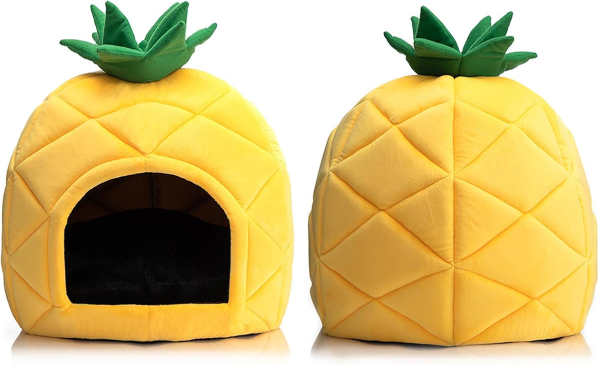 Pineapple Cat Cave Bed for Indoor Cats – Up to 15 lbs