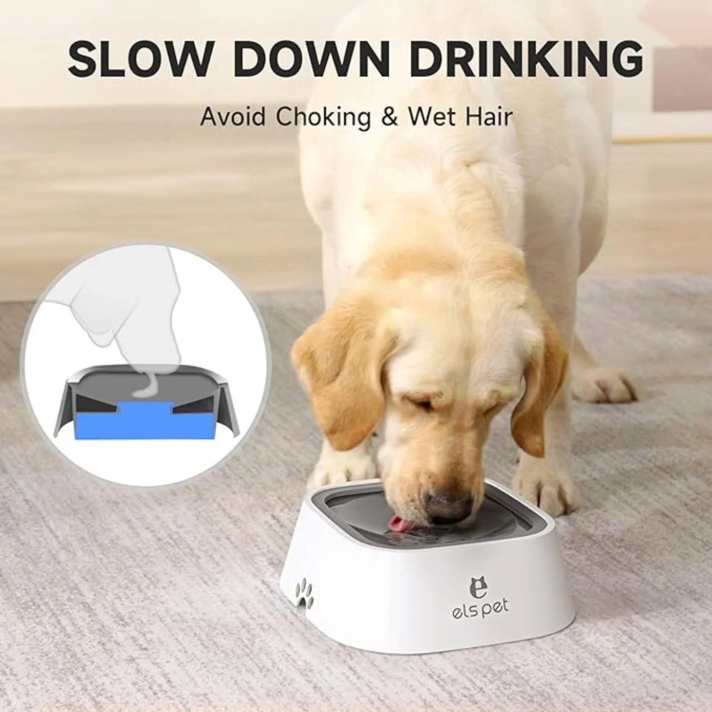 Splash-Free Floating Water Bowl for Dogs & Cats (1L)