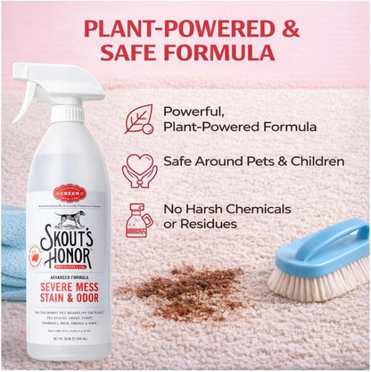 SKOUT'S Pet Stain Odor Eliminator Spray Dog Urine Carpet Cleaner 35oz