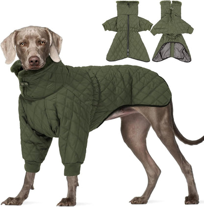 Waterproof Fleece-Lined Dog Snow Jacket with High Collar – S–3XL