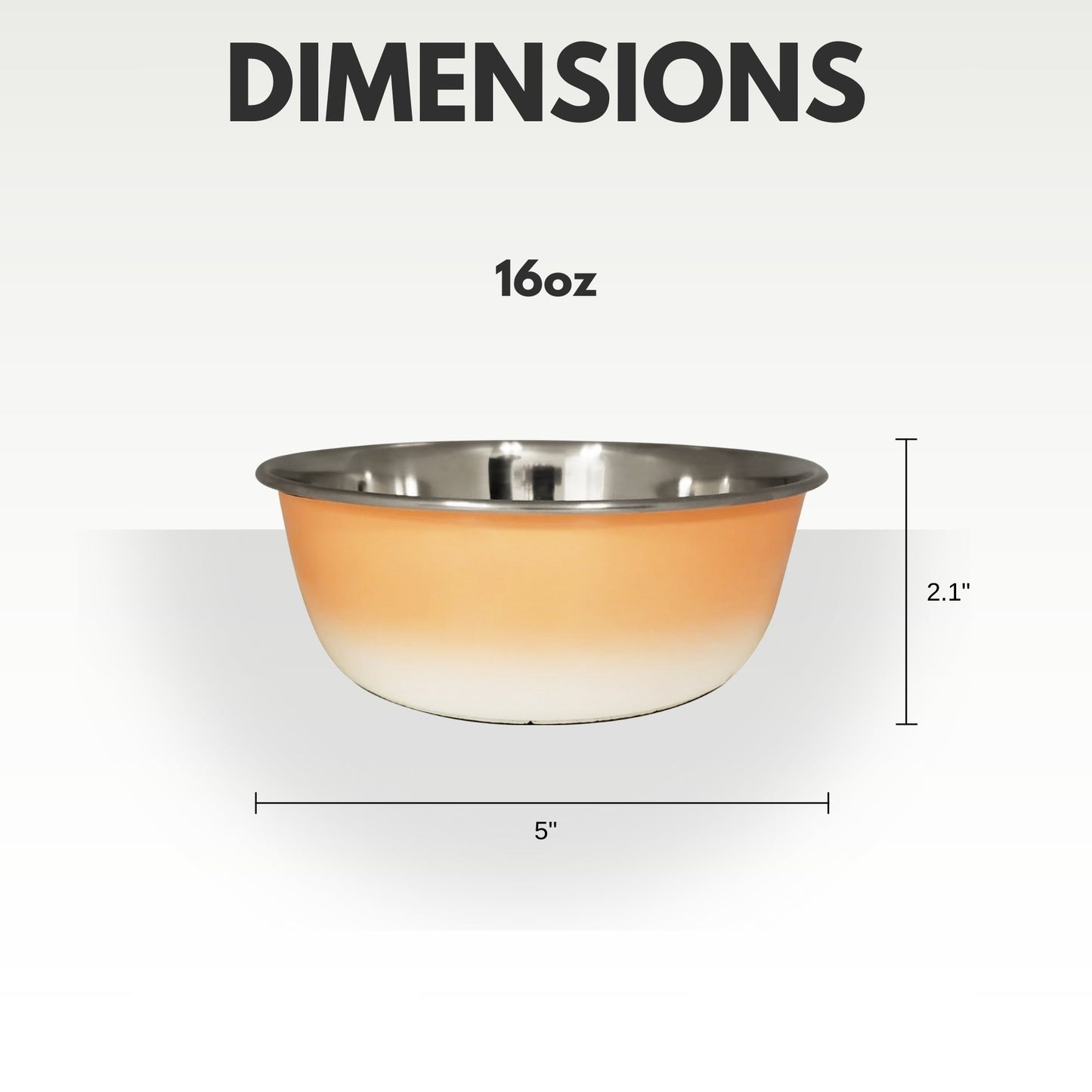 Deep Dog Bowl – Stainless Steel Bowl, Ideal for Small, Medium & Large Dogs – Peach Coral