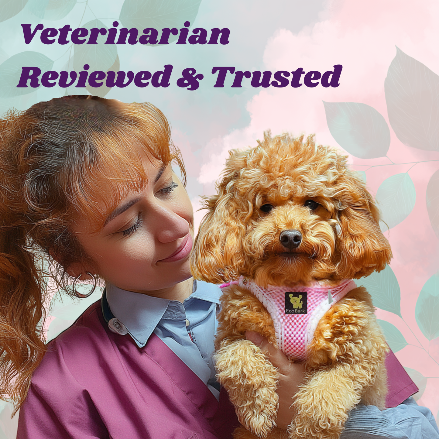 EcoBark Step In Dog Harness - XXXS to Medium Breeds- Reflective Soft Mesh Harness for Teacup, Small Dogs and Puppies / Baby Pink