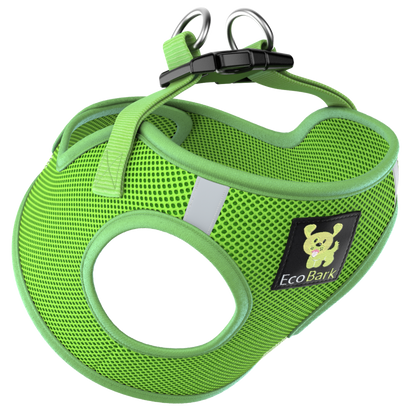 EcoBark Lime Green Step In Dog Harness - Reflective Soft Mesh Harness for Teacup, Small Dogs and Puppies