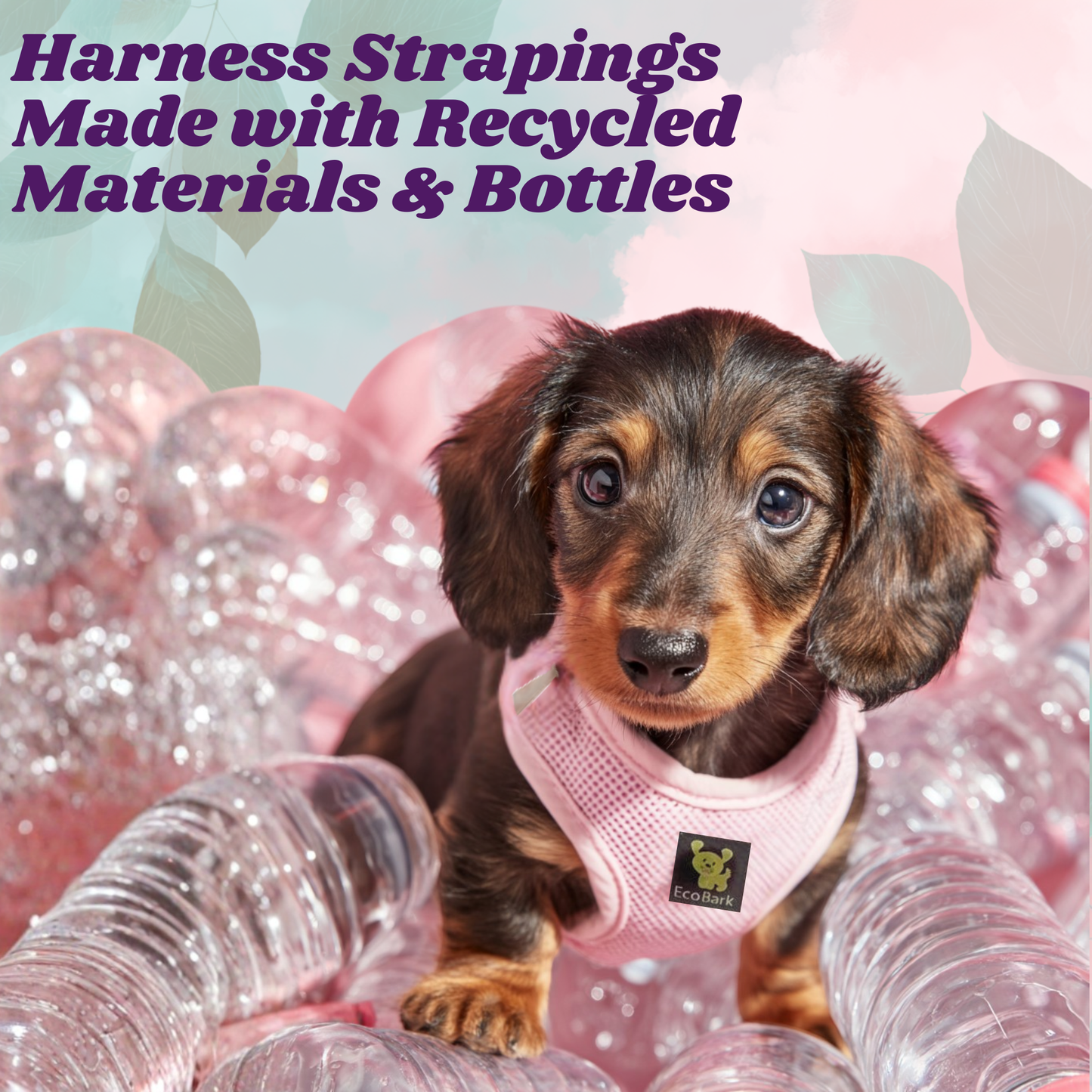 EcoBark Step In Dog Harness - XXXS to Medium Breeds- Reflective Soft Mesh Harness for Teacup, Small Dogs and Puppies / Baby Pink