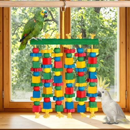 Large Parrot Toy Natural Wood Bird Chew Toy for Macaws Cockatoos