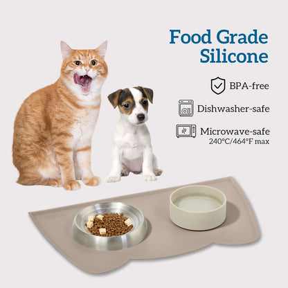Silicone Pet Feeding Mat – Waterproof Non-Slip Bowl Mat, 36 Options