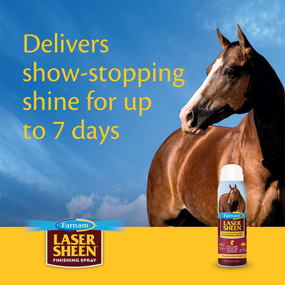 Farnam Laser Sheen Finishing Spray 14 oz. Non-Aerosol Shine & Detangler for Horses