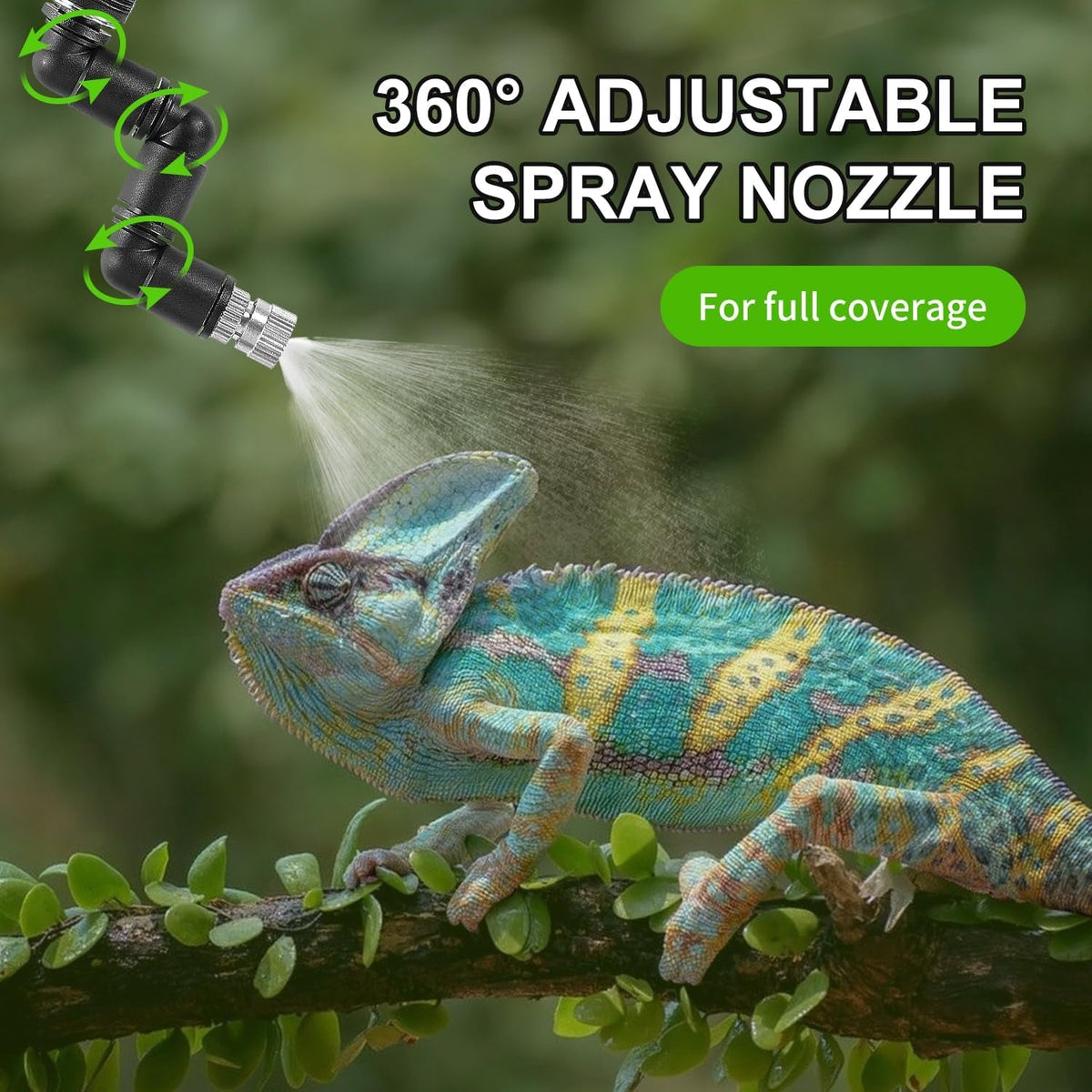 Automatic Reptile Mister System with Timer & 6 Adjustable Nozzles