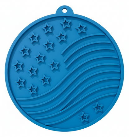 USA-K9 Stars and Stripes Design eMat - Enrichment Lick Mat For Dogs and Cats - with Suction Cups | USA Made
