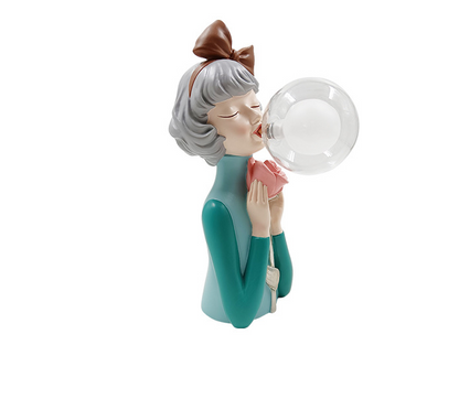 Blowing Bubble Gum Girl Lamp