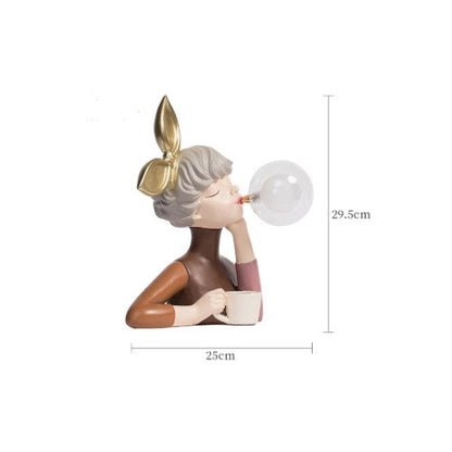 Blowing Bubble Gum Girl Lamp