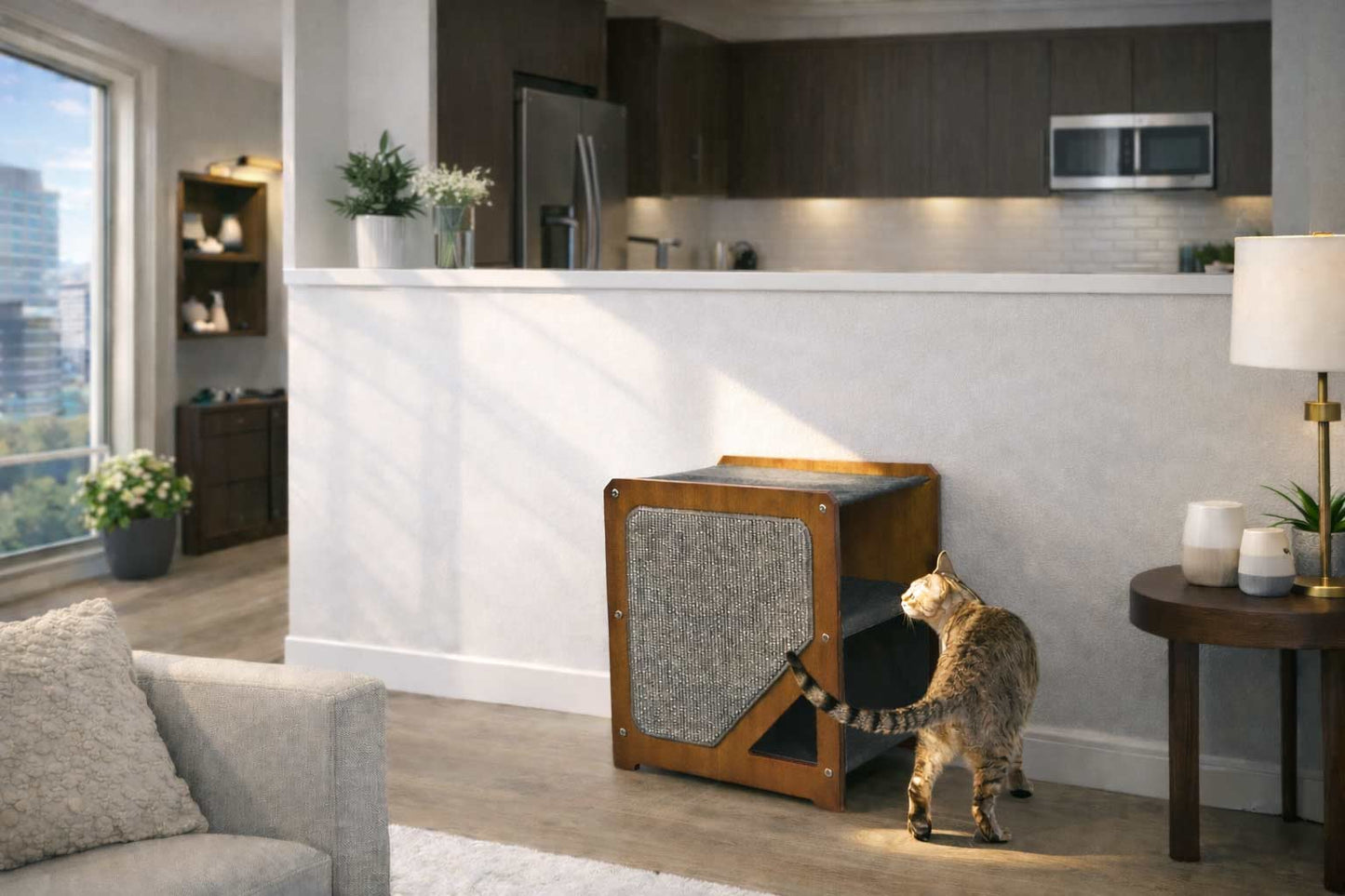 The Grotto - Short Cat Tree for Small Spaces