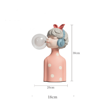 Blowing Bubble Gum Girl Lamp