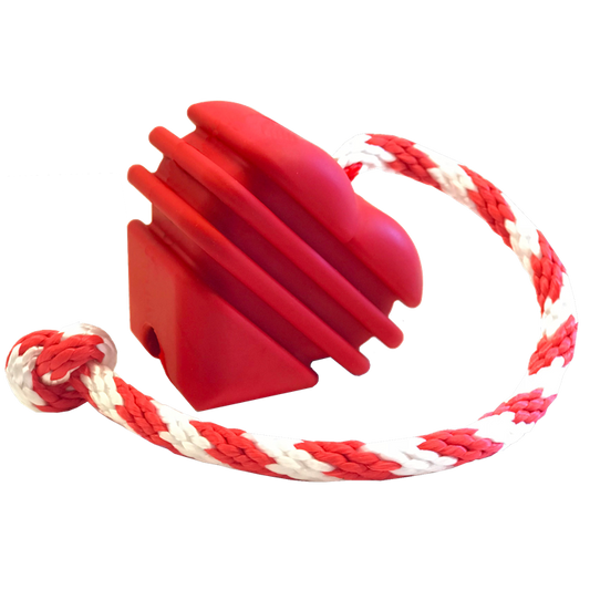 Heart on a String Dog Toy - Durable Rubber Tug Toy for Large Dogs | USA Made