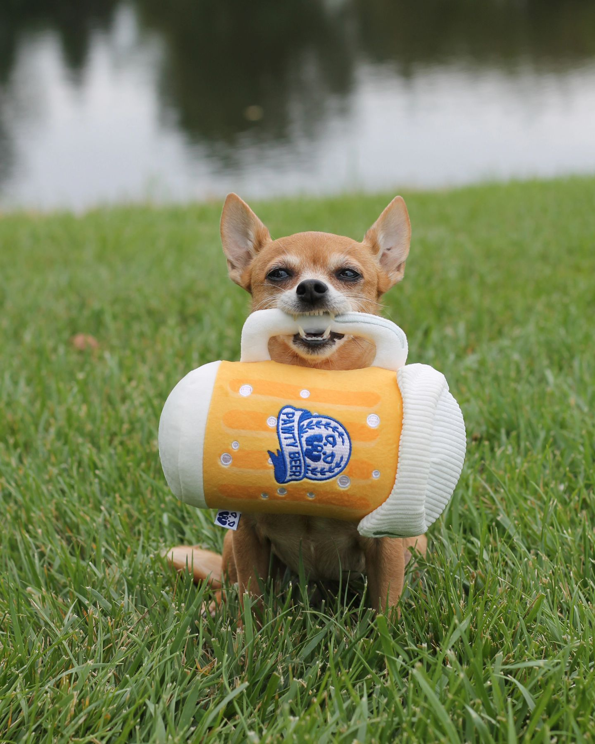 PAWTY BEER PLUSH DOG TOY