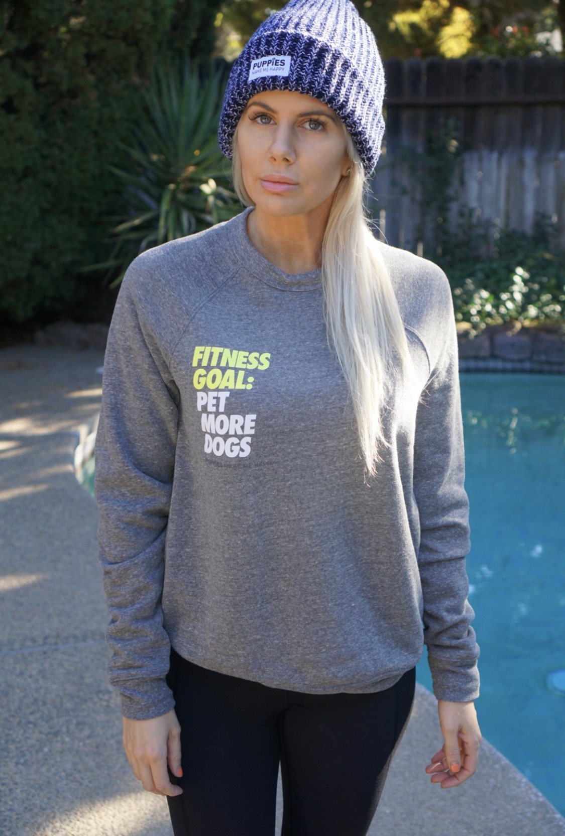 Fitness Goals: Pet More Dogs Crewneck Sweatshirt | Gift for Dog Lovers | Printed in USA