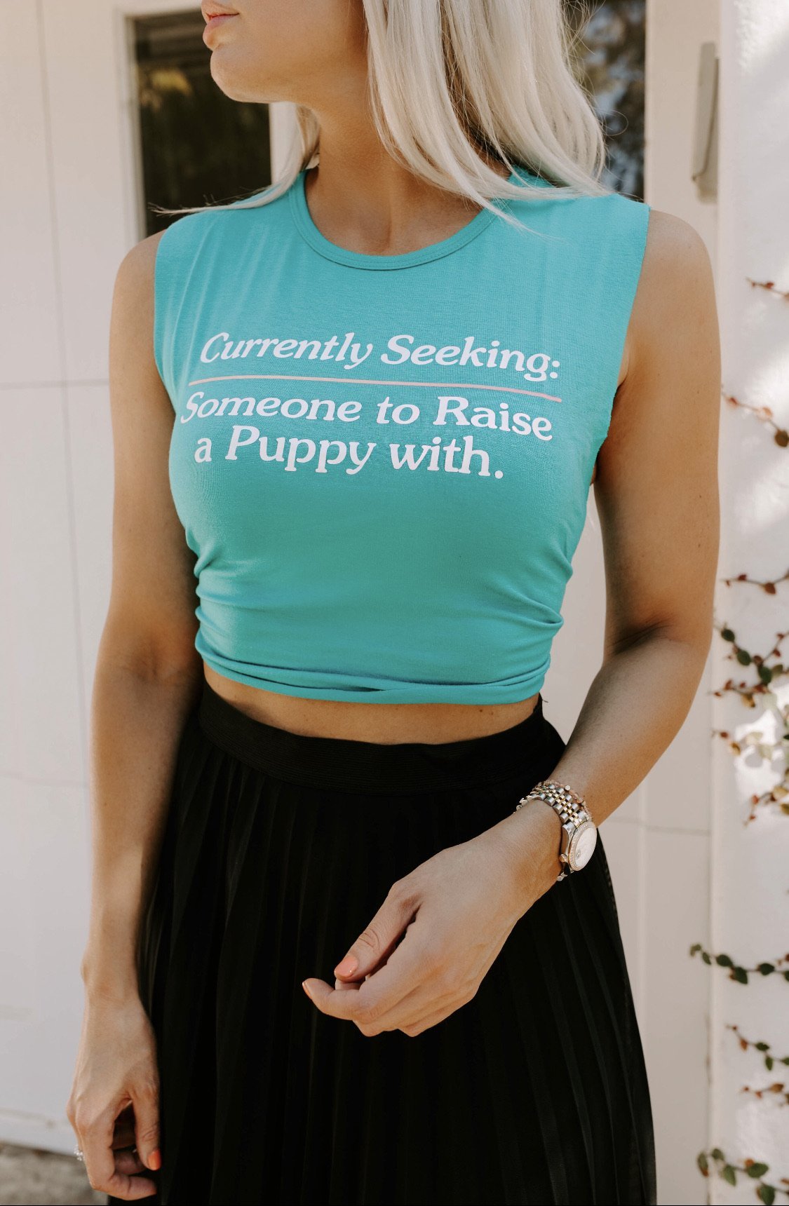 Currently Seeking Crop Top | Gift for Dog Lovers Made in USA